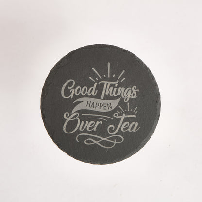 Funny Slate Coaster – Engraved Drink Coasters with Quotes | Coffee & Tea Lovers Gift