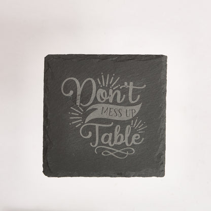 Funny Slate Coaster  – Engraved Drink Coasters with Quotes | Coffee & Tea Lovers Gift