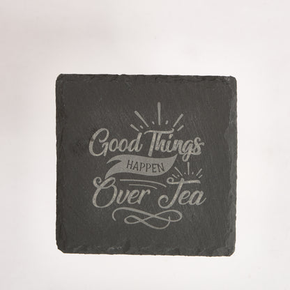 Funny Slate Coaster  – Engraved Drink Coasters with Quotes | Coffee & Tea Lovers Gift