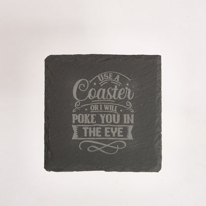 Funny Slate Coaster  – Engraved Drink Coasters with Quotes | Coffee & Tea Lovers Gift