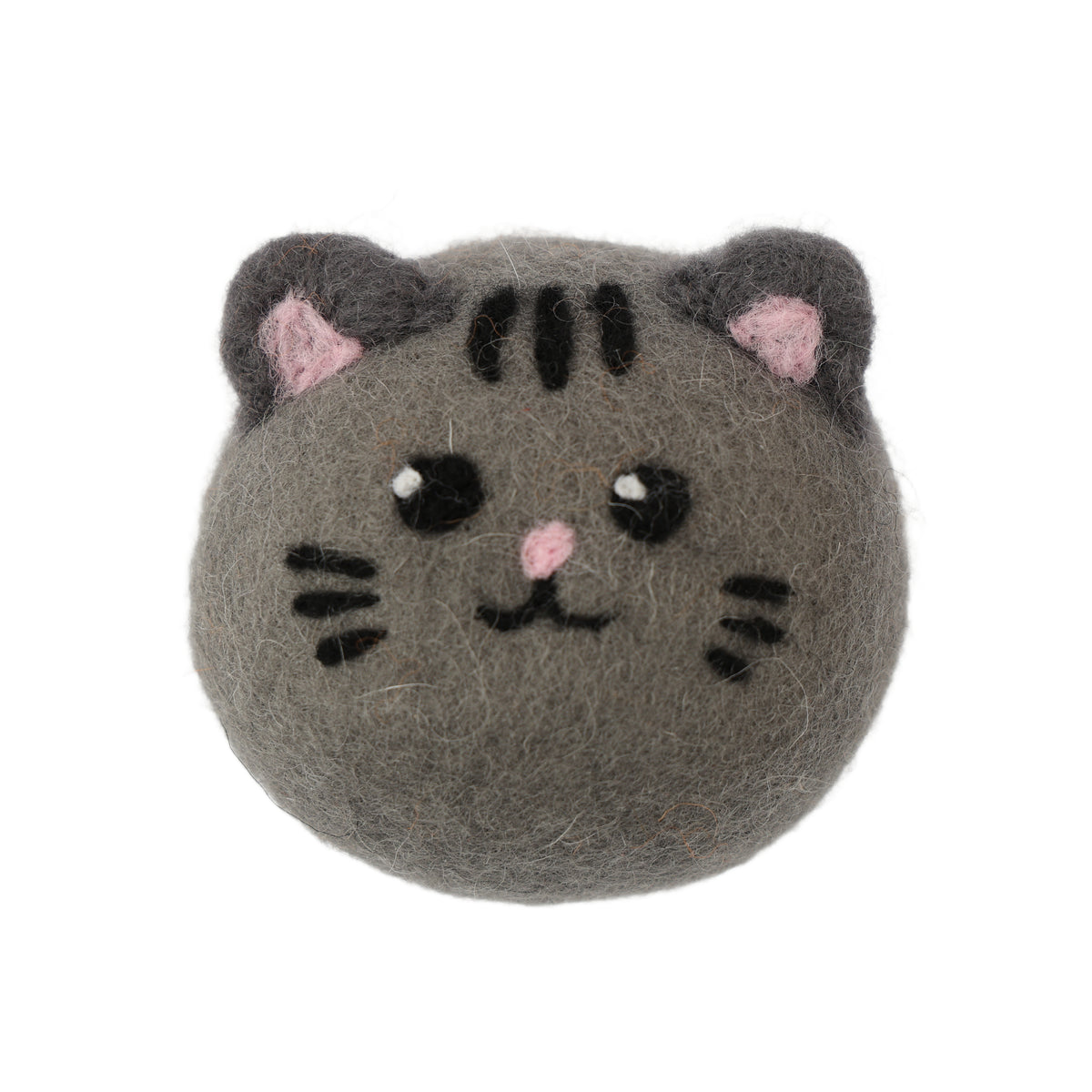 Gray Tabby Cat Wool Laundry Dryer Balls with 3D Ears – Set of 3