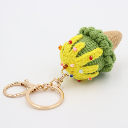 Hand-Crochet Ice Cream Keychain