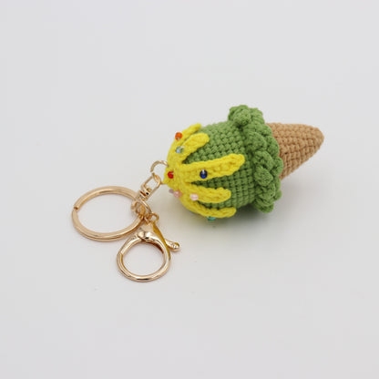 Hand-Crochet Ice Cream Keychain