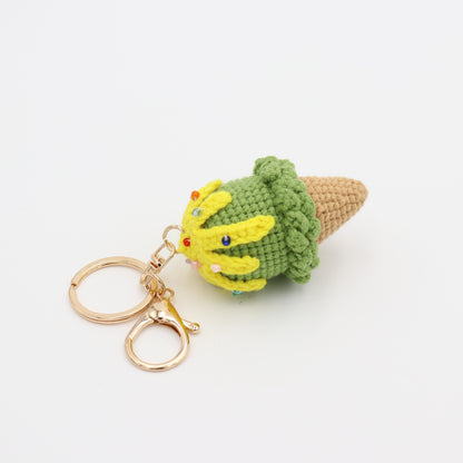 Hand-Crochet Ice Cream Keychain