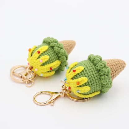 Hand-Crochet Ice Cream Keychain