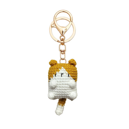 Hand-Crochet Curious Cat Keychain for that Purrfect Touch