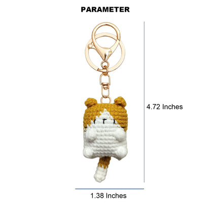 Hand-Crochet Curious Cat Keychain for that Purrfect Touch
