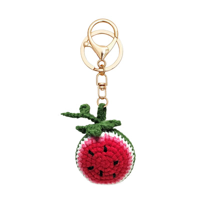 Hand-Crochet Watermelon Keychain - Summer Vibes Accessory
