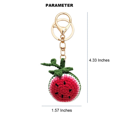 Hand-Crochet Watermelon Keychain - Summer Vibes Accessory