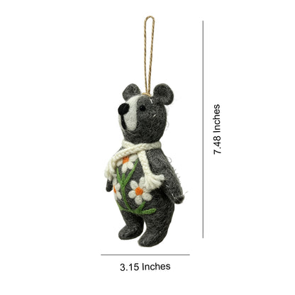Hand-Felted Wool Bear Ornament