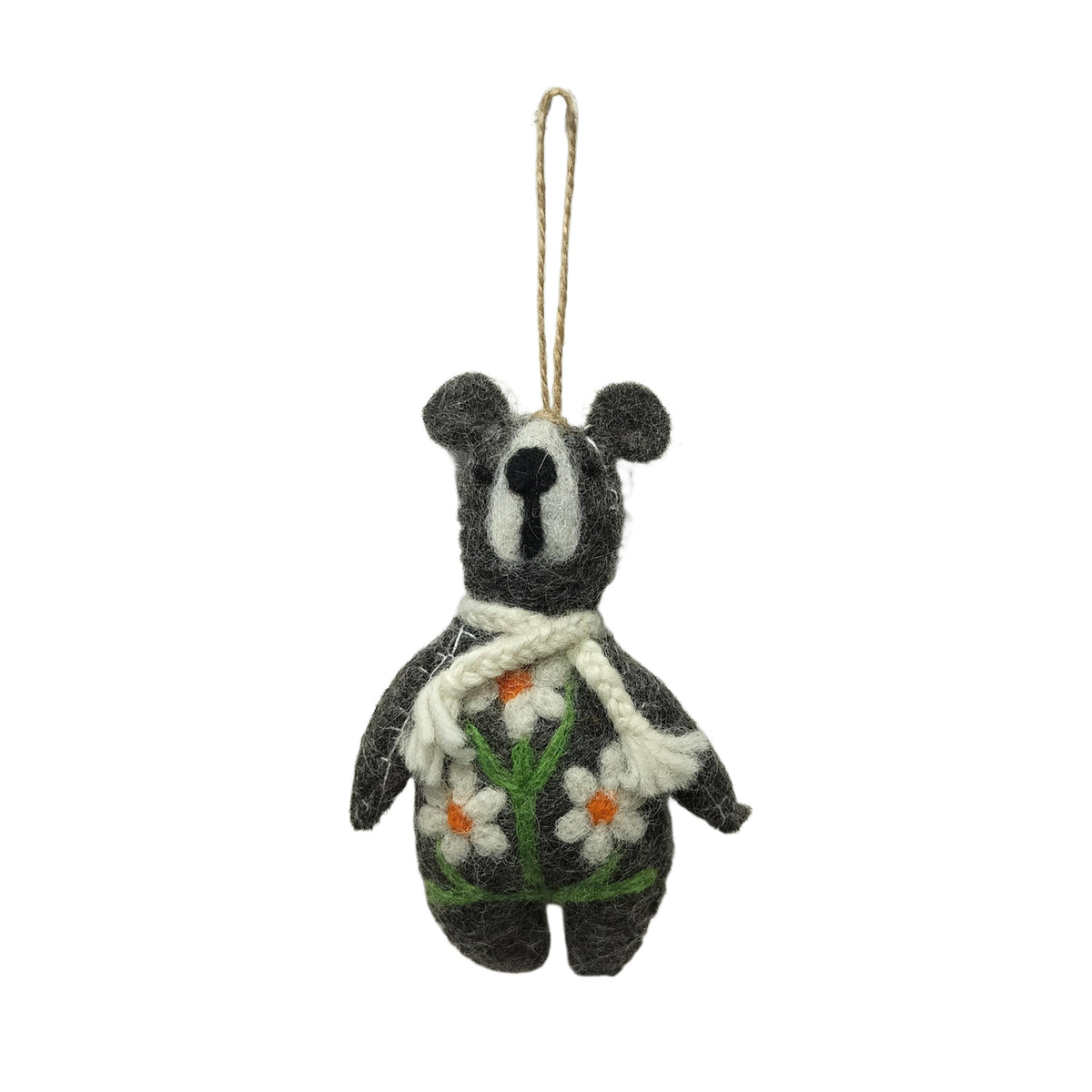 Hand-Felted Wool Bear Ornament