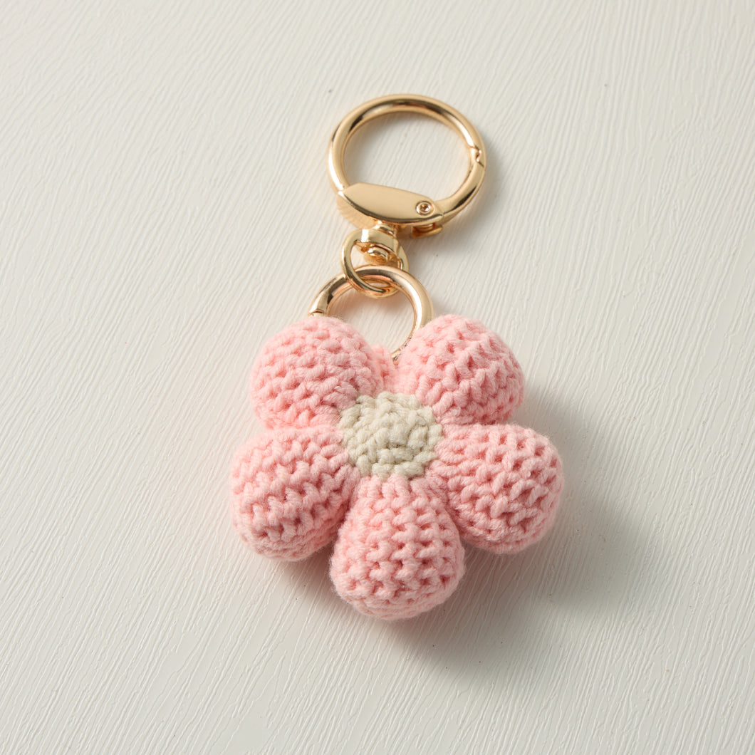  Analyzing image     Hand-Knitted-Pink-Flower-Keychain