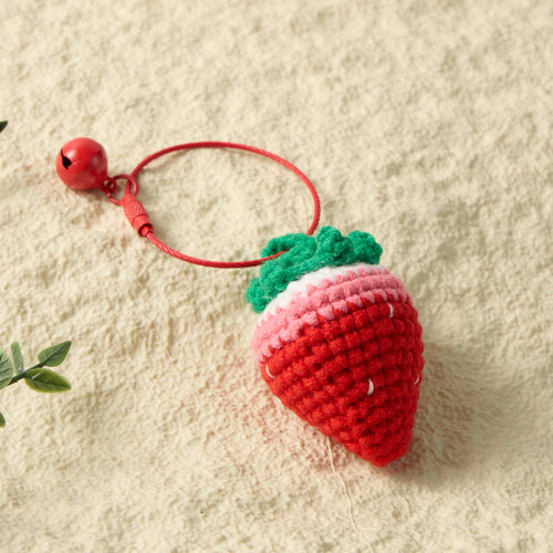 Hand-Knitted-fruits-strawberry-Keychain