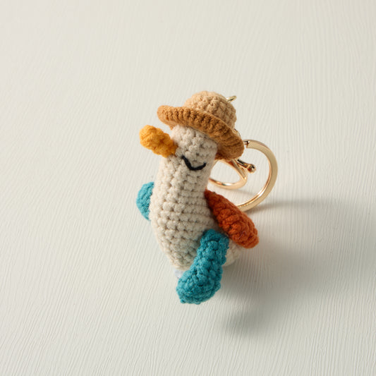 Hand-Knitted-duck-animal -Keychain