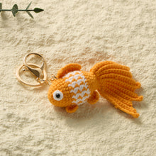 Load image into Gallery viewer, Hand-Knitted-gold-fish-Keychain
