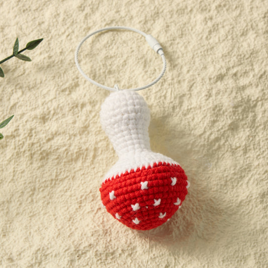 Mystical Mushroom: Hand-Knitted Keychain for Nature Lovers