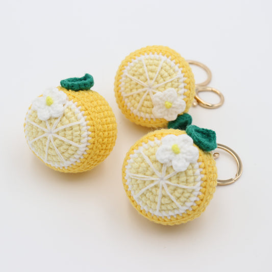 Lemon Blossom: Hand knitted Lemon Keychain