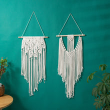 Load image into Gallery viewer, Hand Woven Tapestry Macrame Tassel Wall Hanging Decoration
