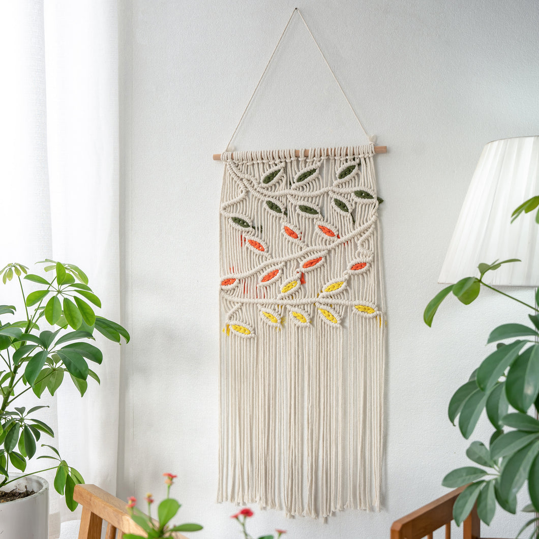 Hand-Woven Macrame Wall Hanging Tapestry Boho Crafts Art for Home Decor