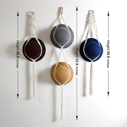 Hand-woven-Hat-Storage-Display-Stand-Macrame-Wall-Hanger-Set