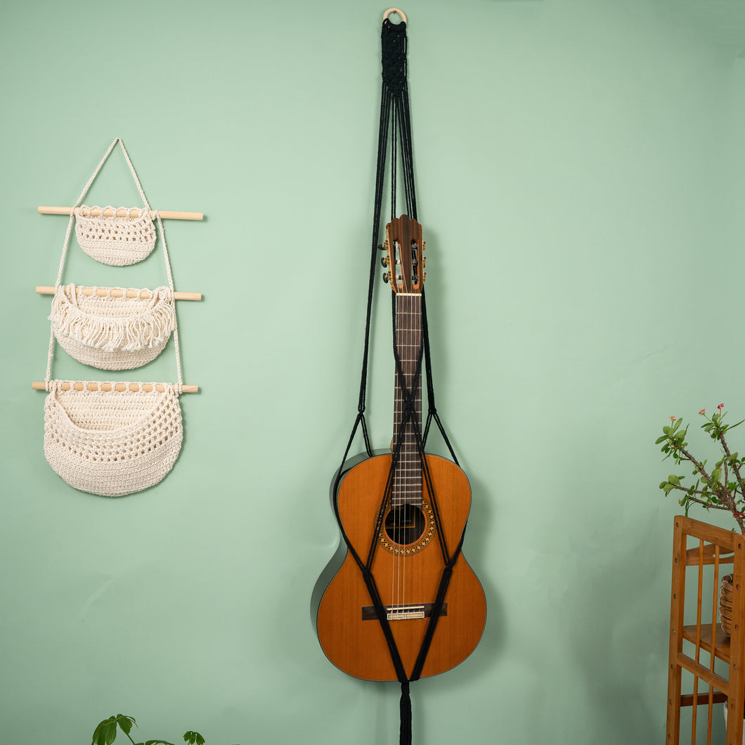 Guitar Storage Collect Display Stand Macrame Wall Hanging Rope