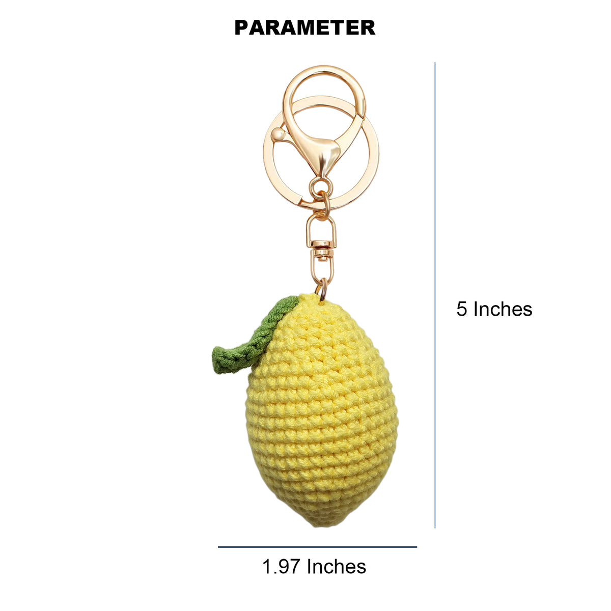 Hand-Crochet Lemon Keychain - Cute Citrus Charm