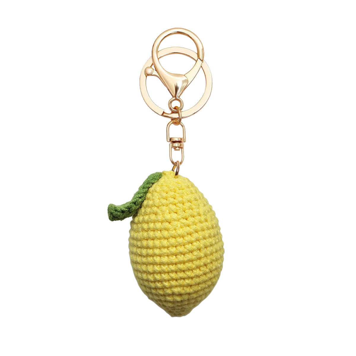 Hand-Crochet Lemon Keychain - Cute Citrus Charm