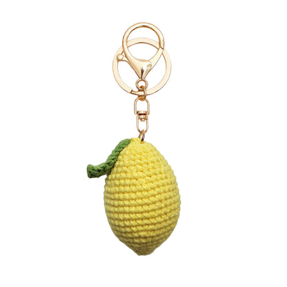 Hand-Crochet Lemon Keychain - Cute Citrus Charm
