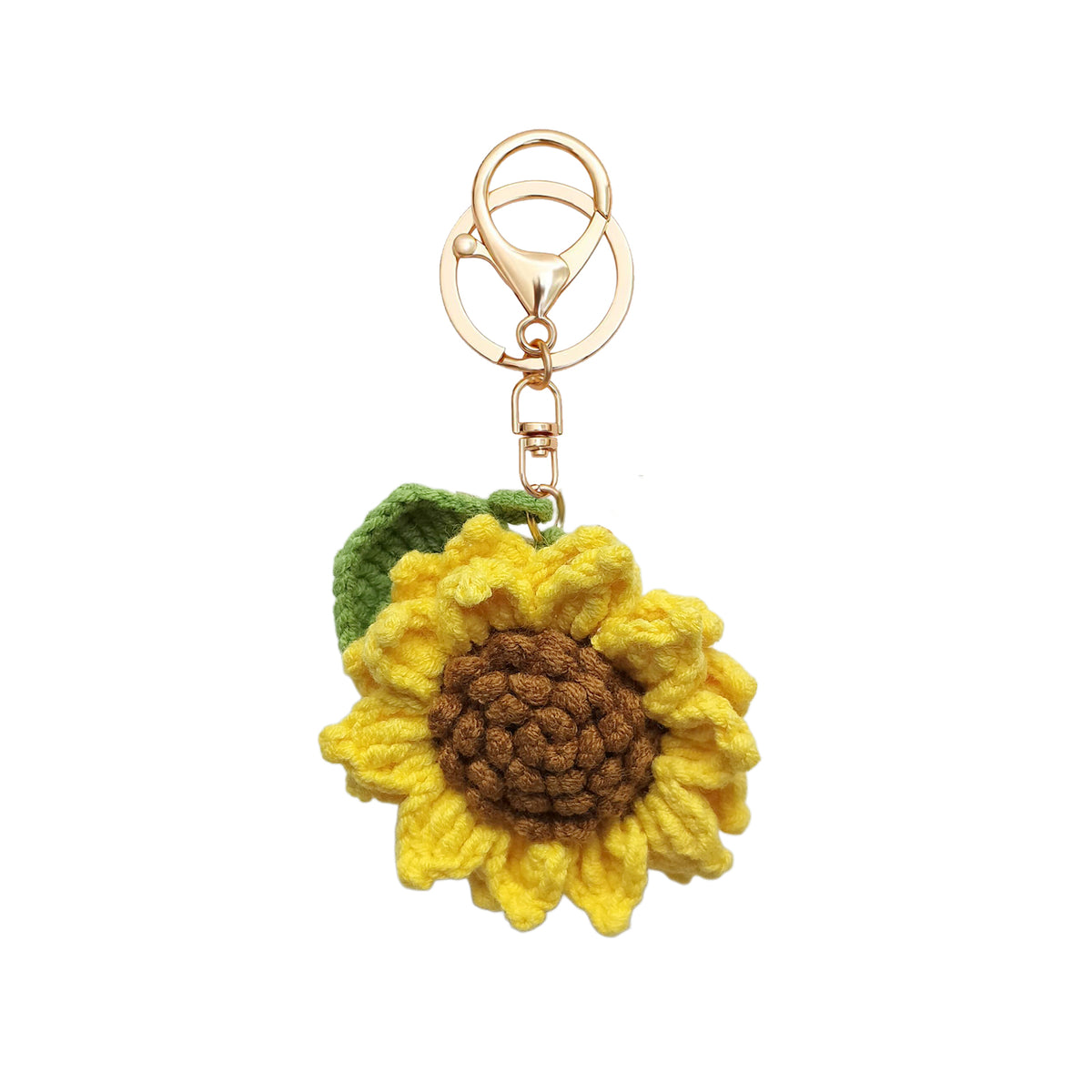 Hand-Crochet Sunshine Bloom Sunflower Keychain for a Bright Touch