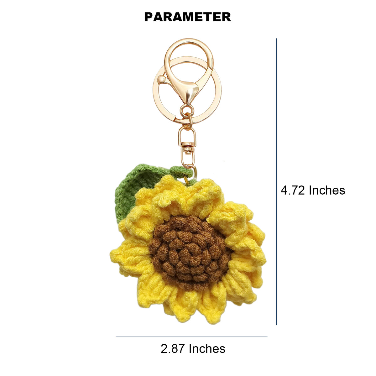 Hand-Crochet Sunshine Bloom Sunflower Keychain for a Bright Touch