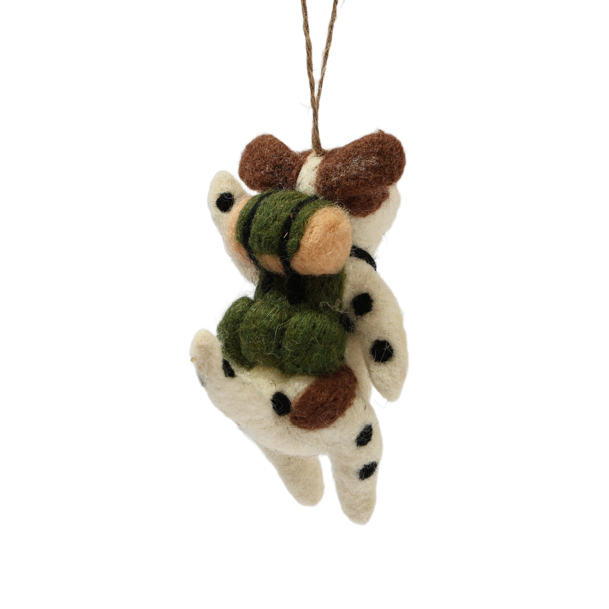 Hiking Dog Felt Ornament - Handmade in Nepal