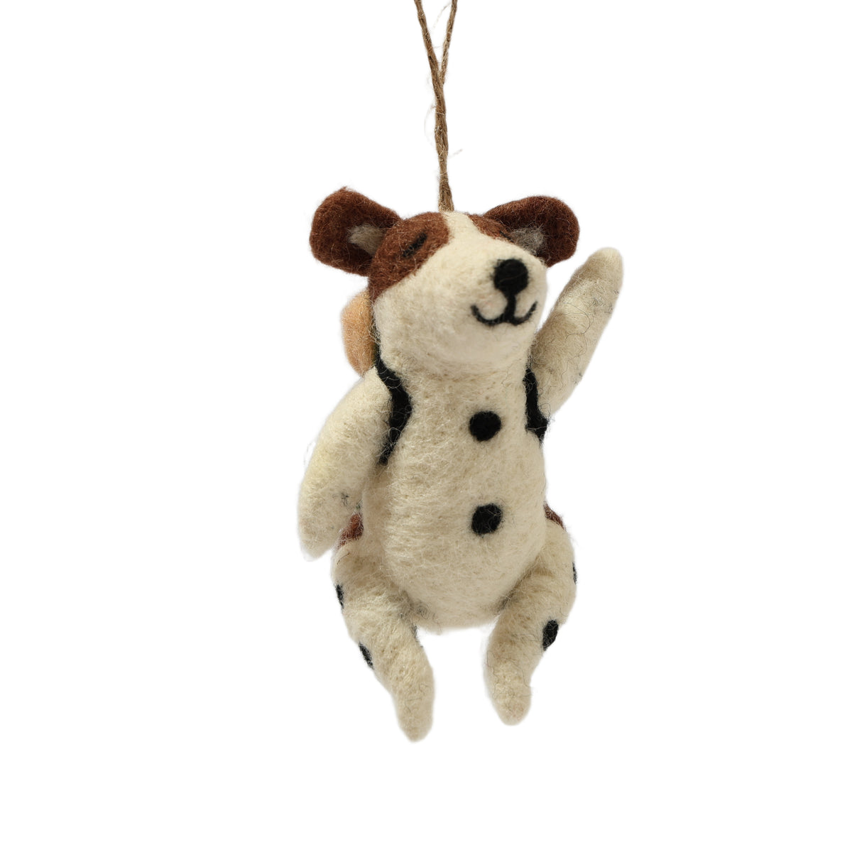 Hiking Dog Felt Ornament - Handmade in Nepal