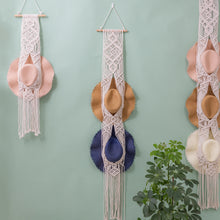 Load image into Gallery viewer, Handcrafted Macramé Hat Organizer for Stylish Wall Display - Diamond
