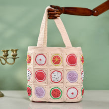 Load image into Gallery viewer, Handmade Boho Colorful Granny Square Crochet Shoulder Bag - Lemon
