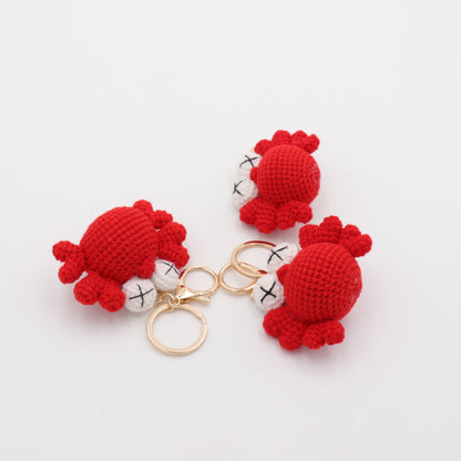 Handmade-Crochet-Crab-Keychain