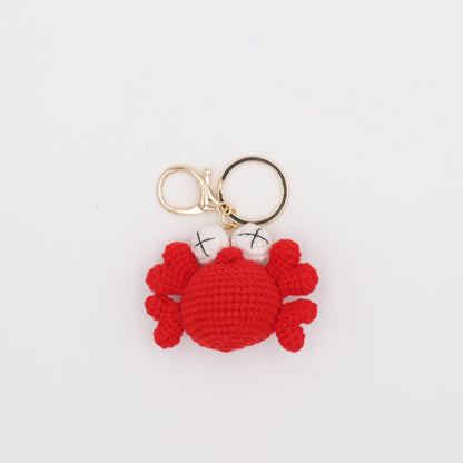 Handmade Crochet Crab Keychain – Red Ocean Bag Charm