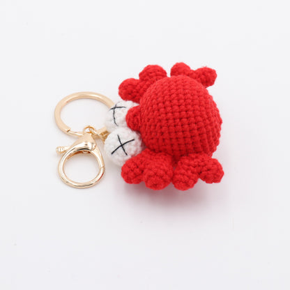 Handmade Crochet Crab Keychain – Red Ocean Bag Charm