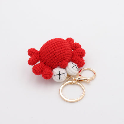 Handmade Crochet Crab Keychain – Red Ocean Bag Charm