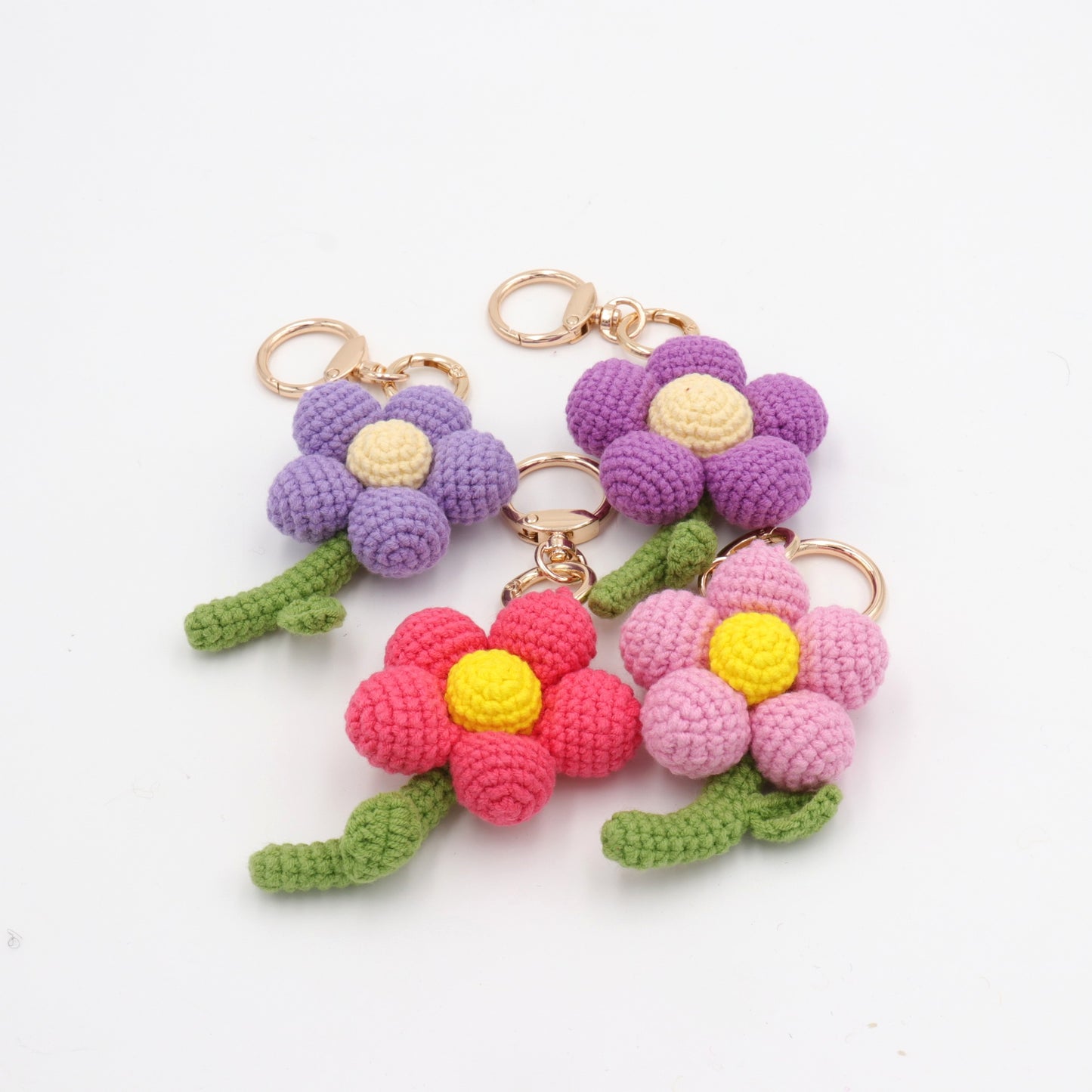 Handmade Crochet Flower Keychain – Cute Floral Bag Charm