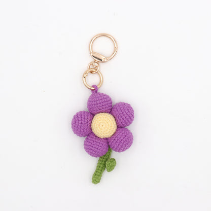 Handmade Crochet Flower Keychain – Cute Floral Bag Charm