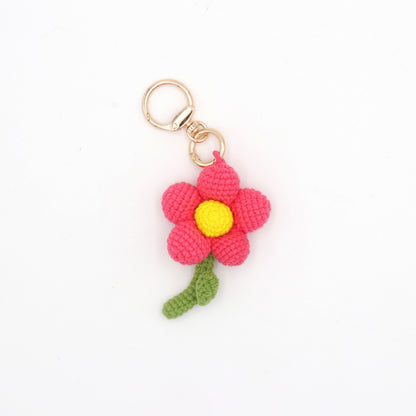 Handmade Crochet Flower Keychain – Cute Floral Bag Charm