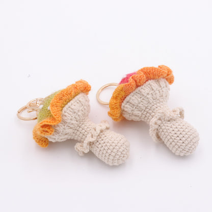 Handmade Crochet Mushroom Keychain – Woodland Toadstool Bag Charm