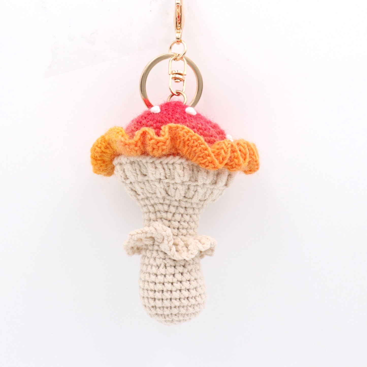 Handmade Crochet Mushroom Keychain – Woodland Toadstool Bag Charm