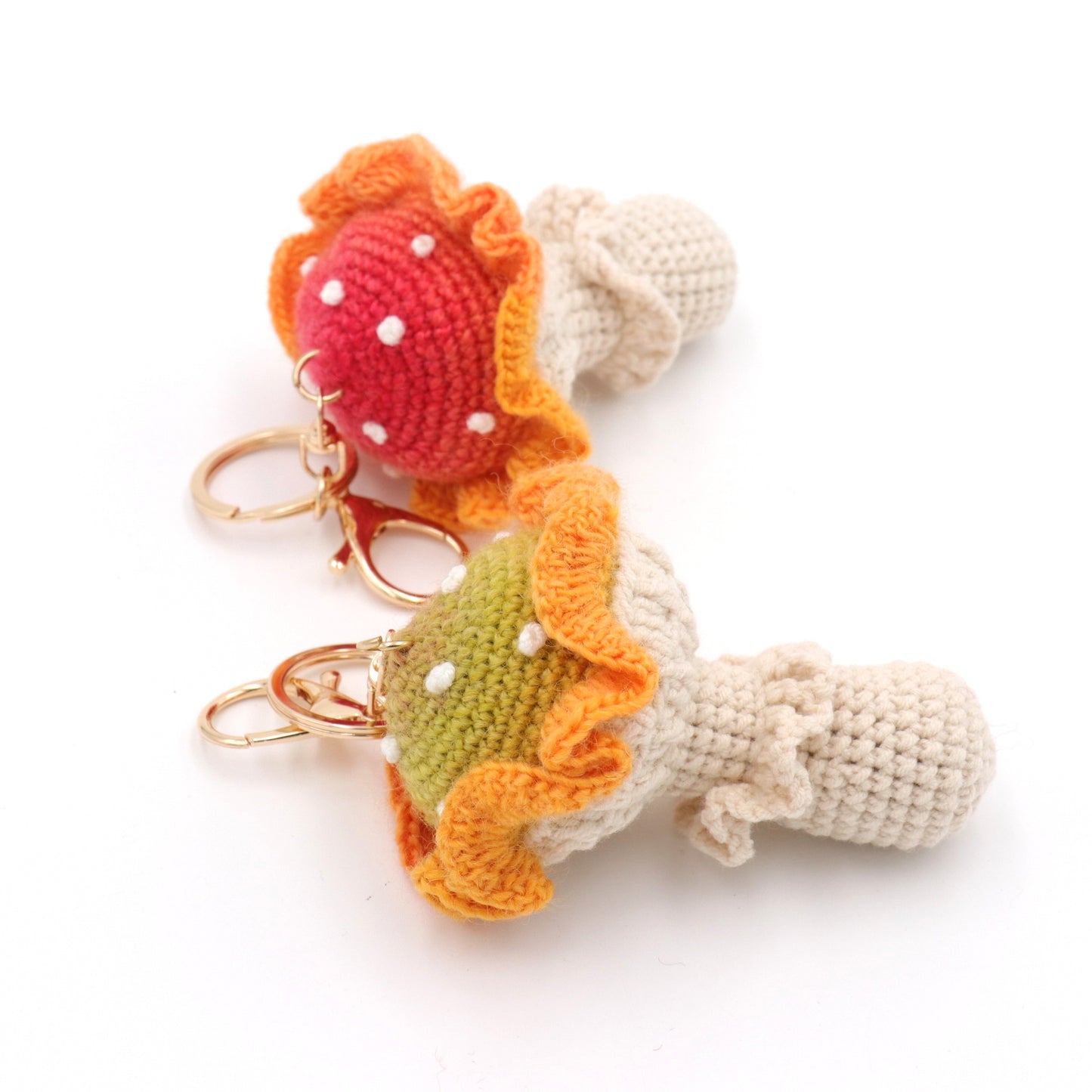 Handmade Crochet Mushroom Keychain – Woodland Toadstool Bag Charm