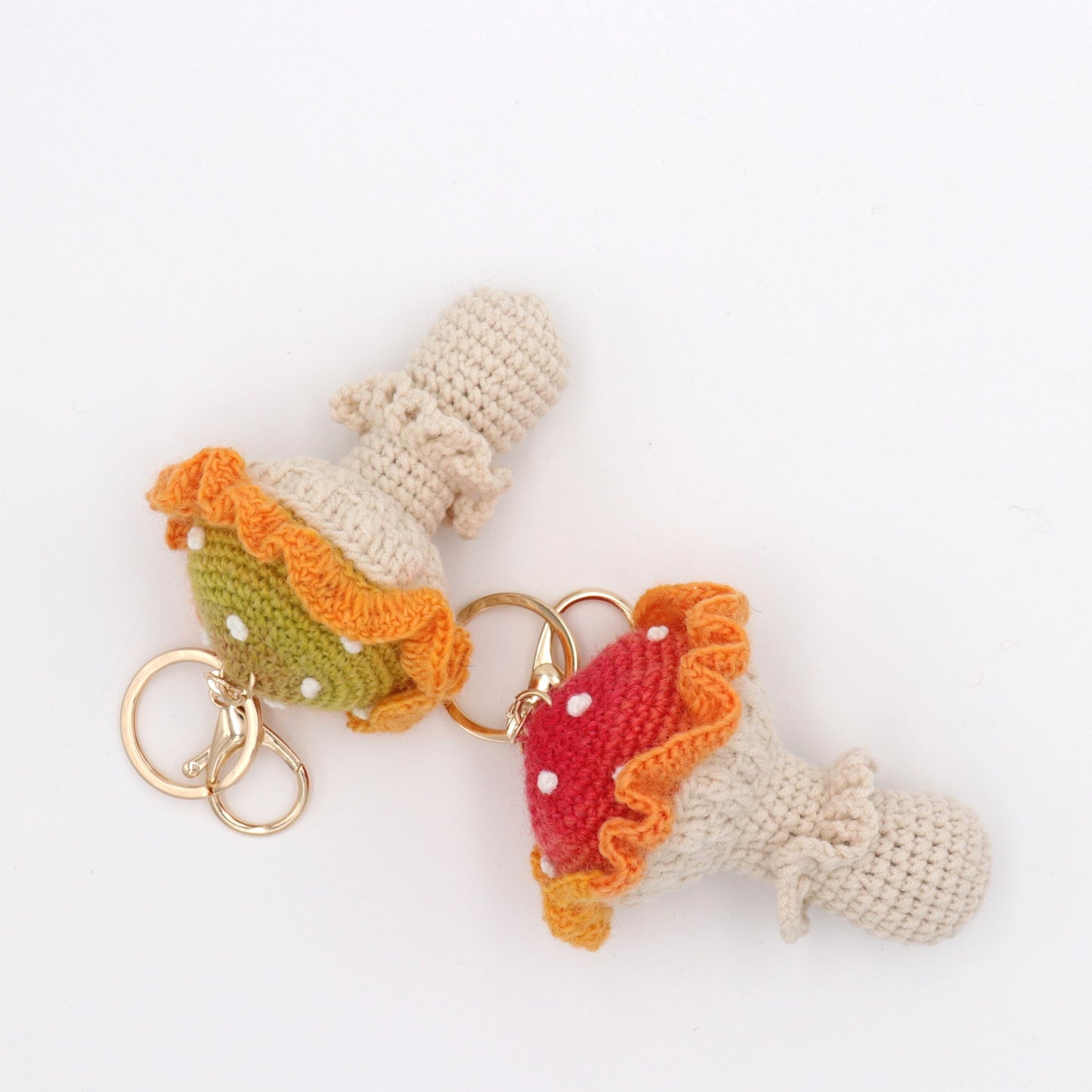 Handmade Crochet Mushroom Keychain – Woodland Toadstool Bag Charm