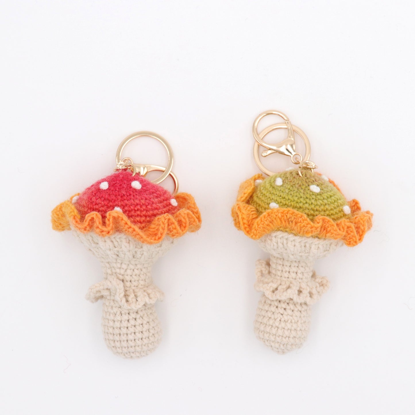 Handmade Crochet Mushroom Keychain – Woodland Toadstool Bag Charm