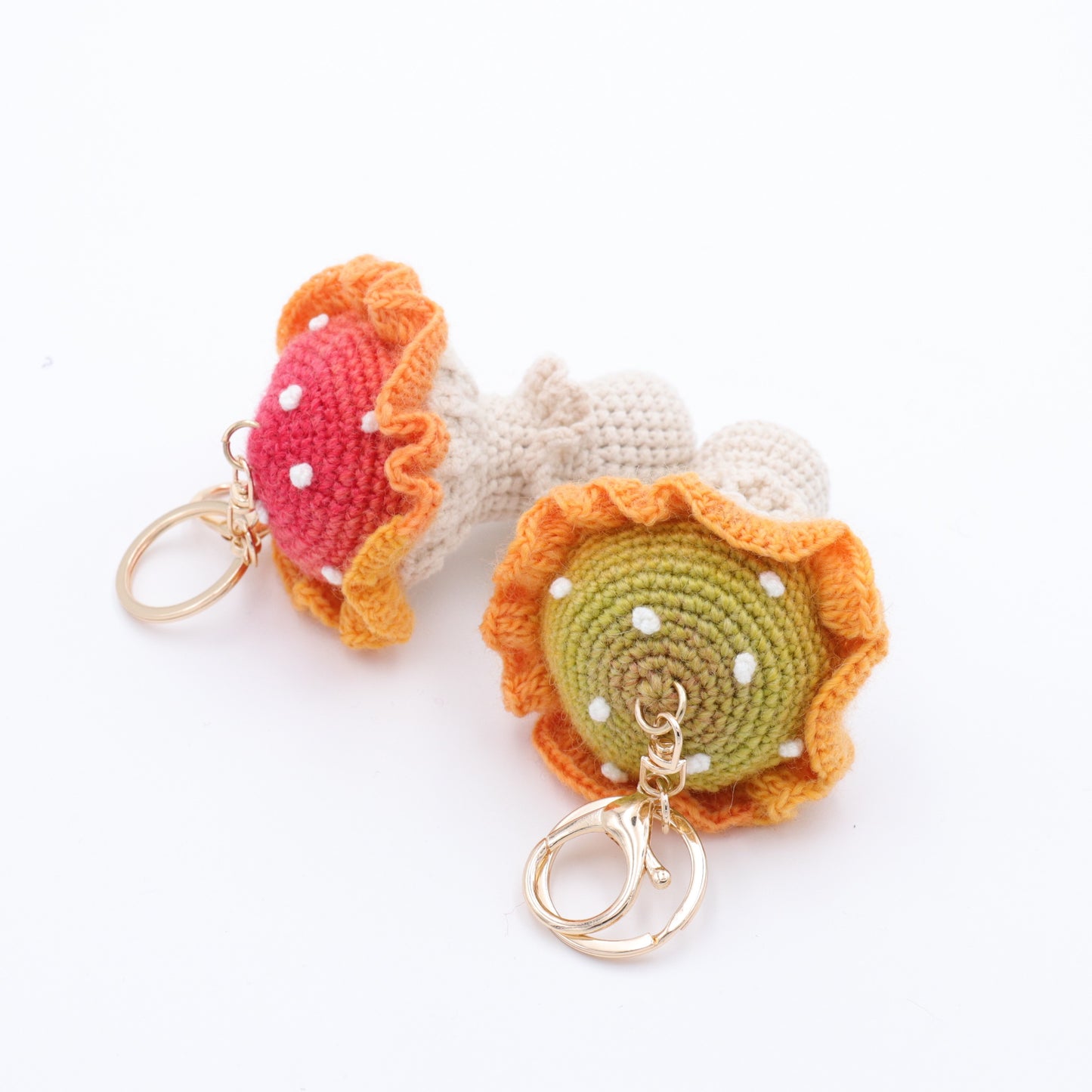 Handmade Crochet Mushroom Keychain – Woodland Toadstool Bag Charm