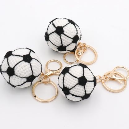 Handmade Crochet Soccer Ball Keychain – Mini Football Bag Charm