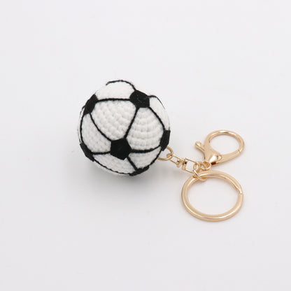 Handmade Crochet Soccer Ball Keychain – Mini Football Bag Charm