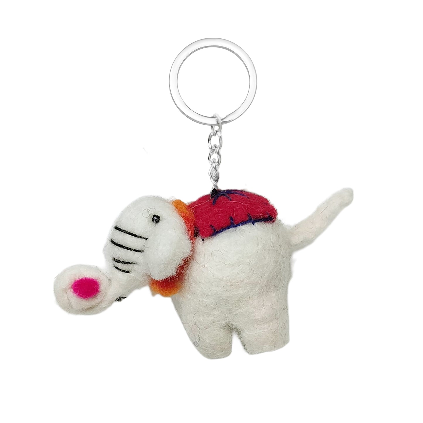 Handmade Wool Felt Elephant Keychain – Purse & Backpack Charm
